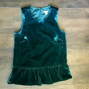 NWT J.Crew Factory | Drapey Velvet Peplum Tank Top
